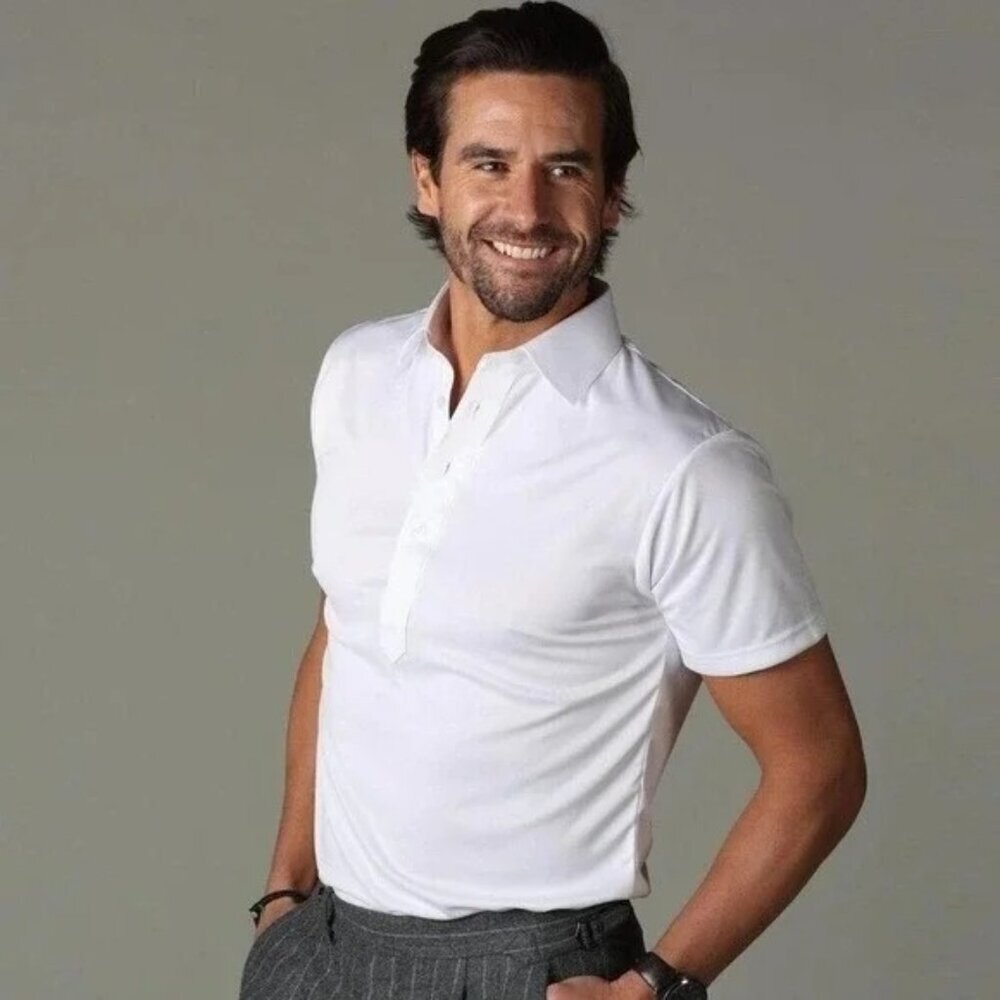 Collars & Co. Semi Spread Polo Built In Collar White X-Large Relaxed Formal Neut